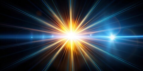 Obraz premium Digital Art Radiant Burst of Light, Abstract, Glowing Lines, Futuristic, Light, Lines, Abstract Art