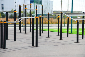 Fototapeta premium Outdoor exercise equipment in the park