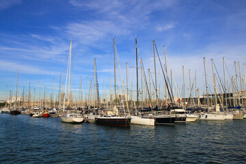 Fototapeta premium beautiful ships and boats are moored near the shore