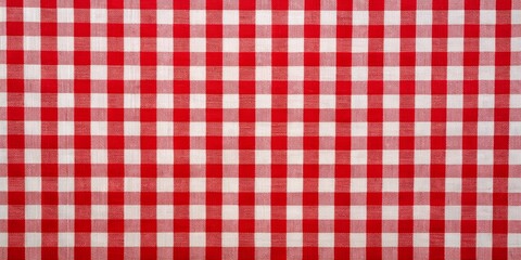 Red and White Checkered Pattern, Fabric Texture, Plaid, Gingham, Checkerboard