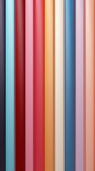 Obraz premium Colorful Bar Lines on Red Background, Abstract Geometric Image, Texture, Pattern Background, Wallpaper, Cover and Screen of Smartphone, Cell Phone, Computer, Laptop, 9:16 and 16:9 Format