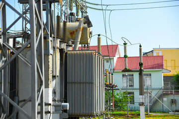 High-voltage power transformer substation
