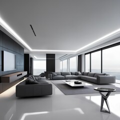 modern interior design, gray decoration.