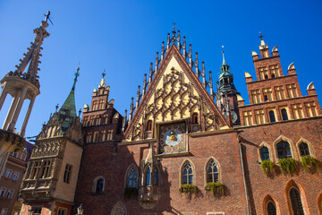 Fototapeta premium beautiful architecture of cathedrals and churches in Wroclaw