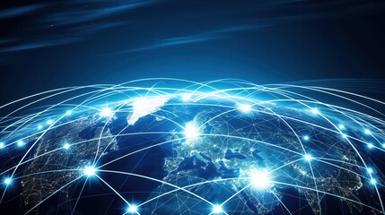 Fototapeta premium Global Connectivity Network from Space created by ai
