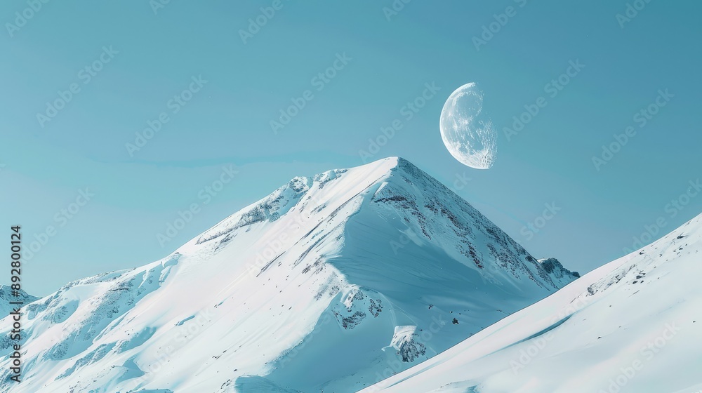 Sticker snow covered mountains