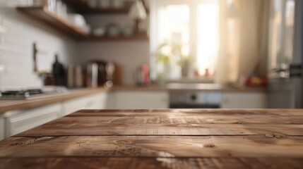 Blurred Kitchen Background with Tabletop