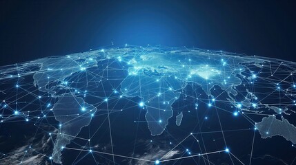 Fototapeta premium Global Connectivity Network from Space created by ai