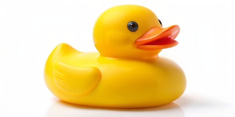Yellow Rubber Duck Toy Isolated on White Background, Rubber Duck, Bath Toy, Toy , Duck