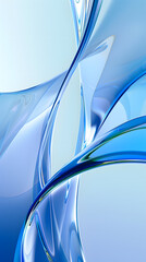 Abstract Blue Glass Apple Shape with Modern Art Design