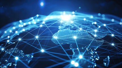 Obraz premium Global Connectivity Network from Space created by ai