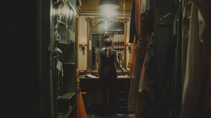 Opera Singer Warming Up Backstage in Dressing Room Preparing for Performance - Elegant Costume Designs