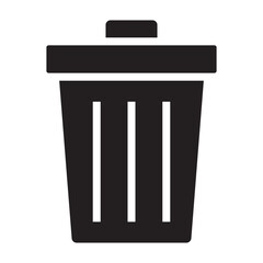  Trash can black icon.