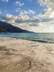 beautiful landscape of a sandy beach on the sea