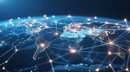 Fototapeta premium Global Connectivity Network from Space created by ai