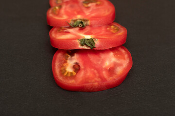 Slices of a fresh tomato