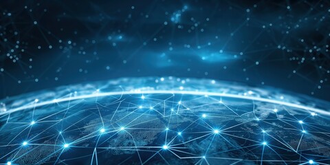 Fototapeta premium Global Connectivity Network from Space created by ai