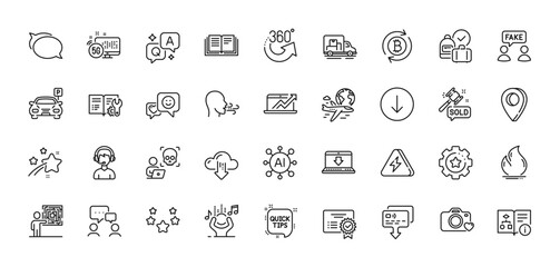 Smile, Truck transport and Auction hammer line icons pack. AI, Question and Answer, Map pin icons. Education, Engineering documentation, Certificate web icon. Vector
