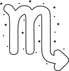 Scorpio zodiac sign, with stars