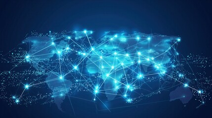 Obraz premium Global Connectivity Network from Space created by ai
