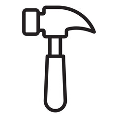 Hammer build line icon.