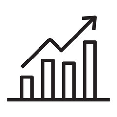 Graph growth line icon.