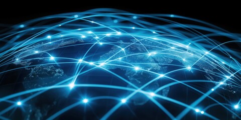 Obraz premium Global Connectivity Network from Space created by ai
