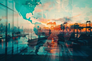 Connect global partners via the import, export, logistics concept