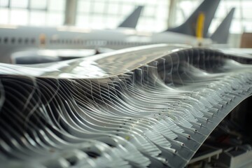 Detailed View of Advanced Composite Material Layering for Modern Aircraft Manufacturing and Design