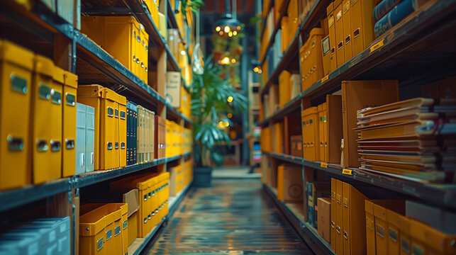 Dans un vieux b&acirc;timent industriel, des rayonnages charg&eacute;s de livres et de bo&icirc;tes stockent les archives, conservant pr&eacute;cieusement les affaires et l'enseignement.