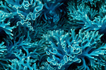 Seamless pattern of organic macro texture of beautiful coral forest. Closeup coral reef in tropical sea background. Marine life. Environment and ecosystem concept. World Maritime Day © Margarita Ratatosk