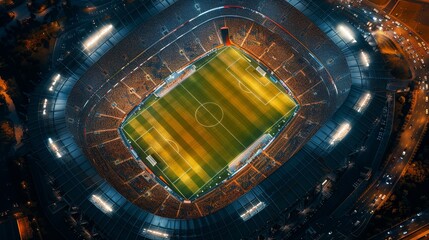 Nighttime Excitement Vibrant Football Stadium Scene Capturing Passionate Fans Under Bright Lights Canon EOS 90D Stock Image