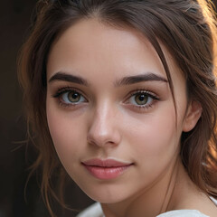 Fototapeta premium Young romantic girl face