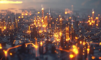 A big data network technology. A smart city and a digital transformation. Telecommunication and communication networks concepts.