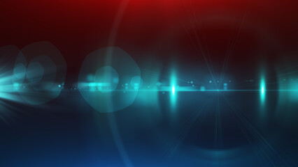 Red and blue light rays background