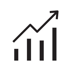 Graph growth black icon.