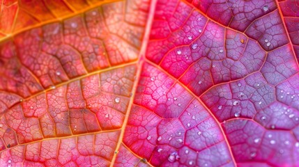 Autumn leaf veins. Leaf macro