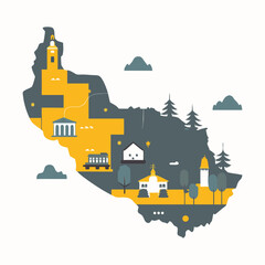 Naklejka premium CHILR map cuate