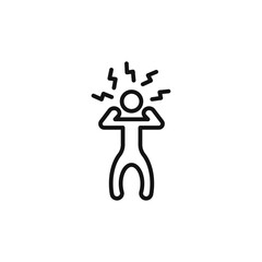 Anxiety icon outline collection in black and on white background