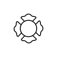 Blank Fire Department badge icon outline collection in black and on white background