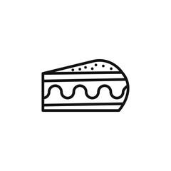 Cheesecake icon outline collection in black and on white background