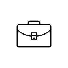 Briefcase icon outline collection in black and on white background