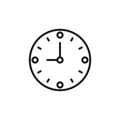 Clock icon outline collection in black and on white background