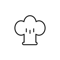 Chef hat icon outline collection in black and on white background