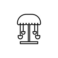 Carousel icon outline collection in black and on white background