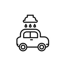 carwash icon outline collection in black and on white background