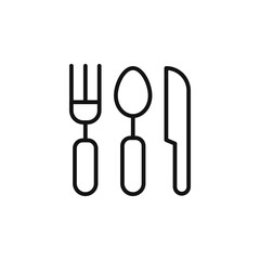 Cutlery icon outline collection in black and on white background