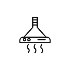 Extractor Hood icon outline collection in black and on white background