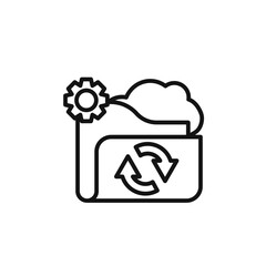 Data Recovery icon outline collection in black and on white background