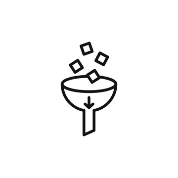 recommend clip art: Data filtering icon outline collection in black and on white background